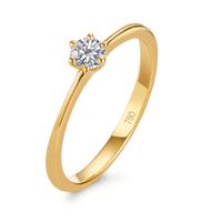 Solitär Ring 750/18 K Gelbgold Diamant 0.20 ct, w-si-594347