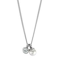 Halskette Joy mit Pearl Drop und Crystal White Zirkonia, 45cm
