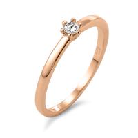 Solitär Ring 750/18 K Rotgold Diamant weiss, 0.07 ct, Brillantschliff, w-si