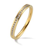 Memory Ring 750/18 K Gelbgold Diamant 0.09 ct, 19 Steine, w-si