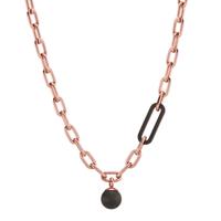 Halskette Soho Rosé aus Edelstahl mit Carbon, 43-48 cm verstellbar