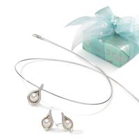 Funkelndes Schmuck-Set aus Silber mit Perlen und Zirkonia - hübsch verpackt