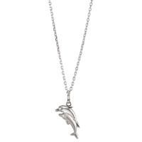 Halskette mit Anhänger Silber rhodiniert Delfin 38-40 cm verstellbar