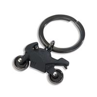 Schlüsselanhänger Metall schwarz IP beschichtet Motorrad Ø35 mm