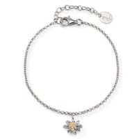 Armband Silber bicolor rhodiniert Edelweiss 18-22 cm verstellbar