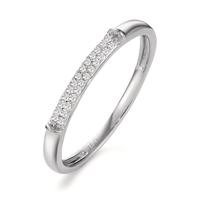 Memory Ring 750/18 K Weissgold Diamant 0.04 ct, 25 Steine, w-si