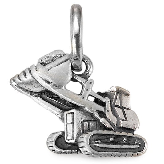 Pendentif Argent Patinée Tracteur Caterpillar