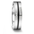 Anello del partner Acciaio inossidabile, Ceramica Diamante 0.064 ct, 8 pietra, tw-si