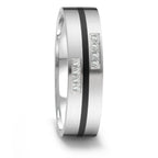 Anello del partner Acciaio inossidabile, Ceramica Diamante 0.064 ct, 8 pietra, tw-si