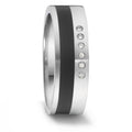 Partnerring TAMOR mit 0,048 ct. TW/si Brillanten und Keramik