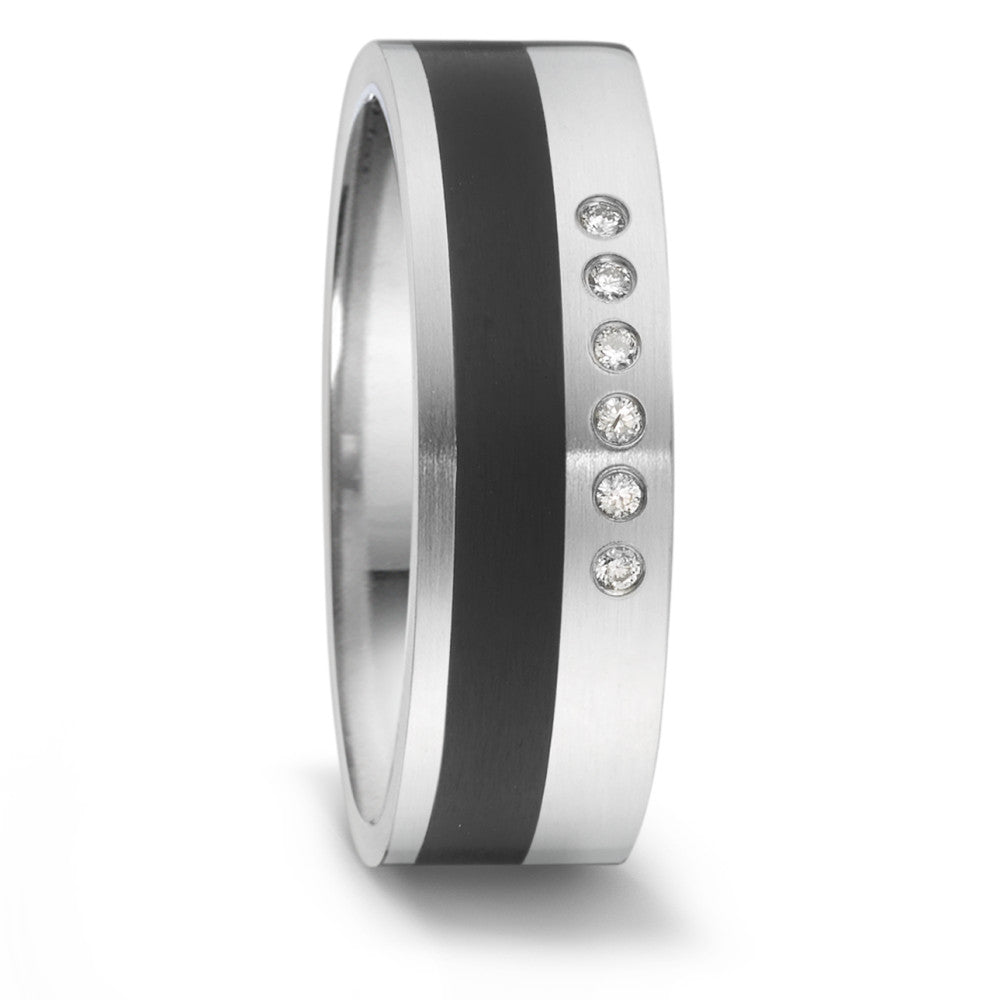 Partnerring TAMOR mit 0,048 ct. TW/si Brillanten und Keramik