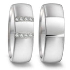 Anello Acciaio inossidabile Diamante 0.096 ct, 8 pietra, tw-si