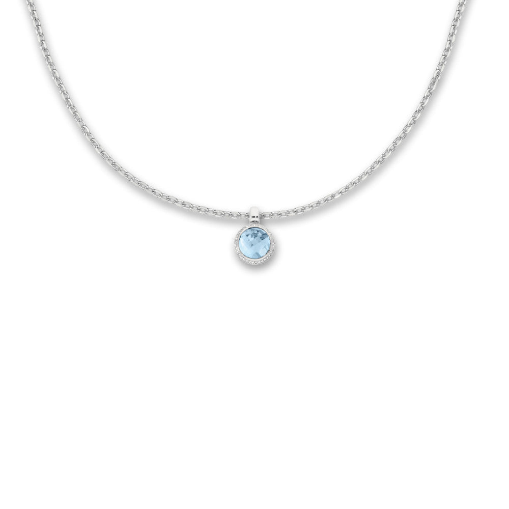 Ciondolo Oro bianco 750/18 carati Topazio 0.14 ct, w-si