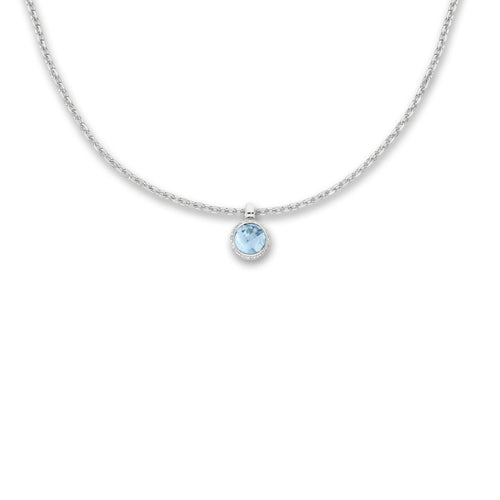 Ciondolo Oro bianco 750/18 carati Topazio 0.14 ct, w-si