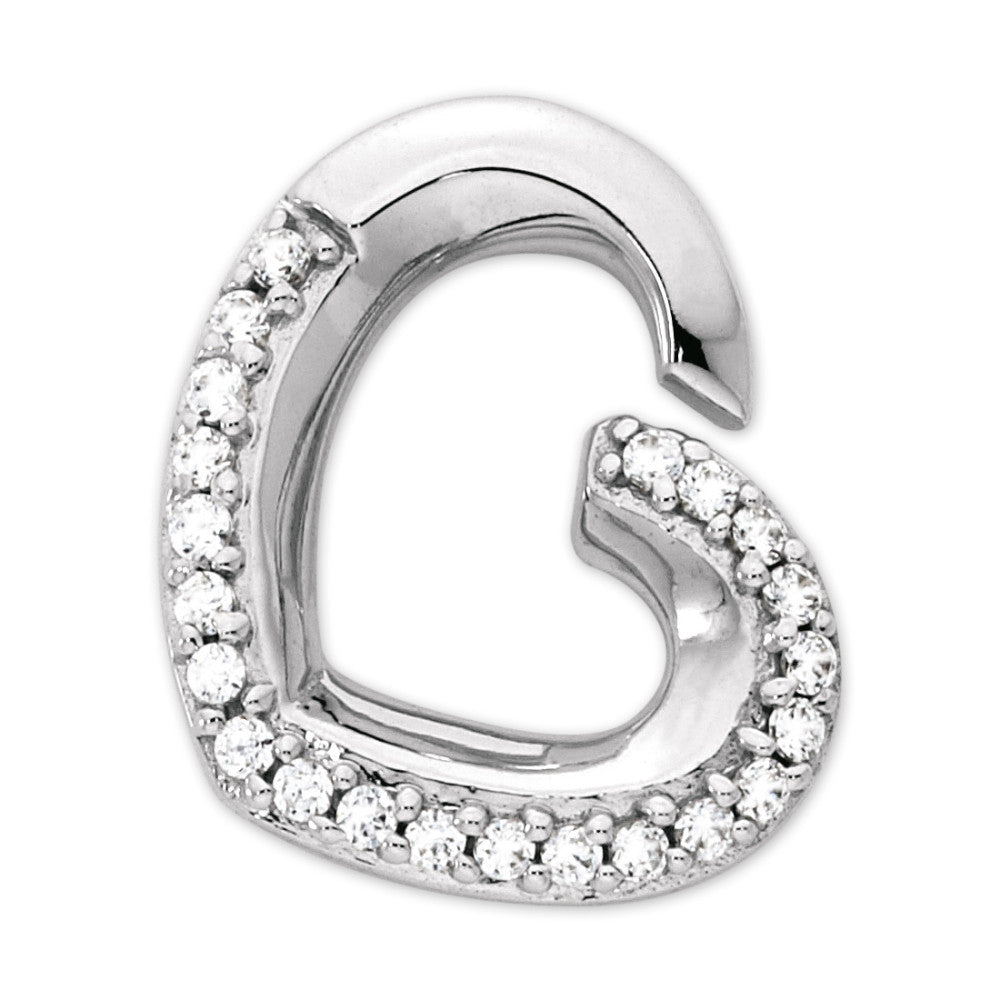 Ciondolo Oro bianco 750/18 carati Zirconia Cuore