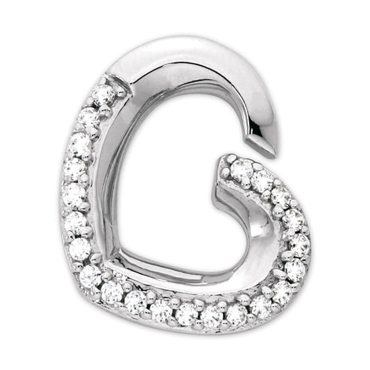 Ciondolo Oro bianco 750/18 carati Zirconia Cuore