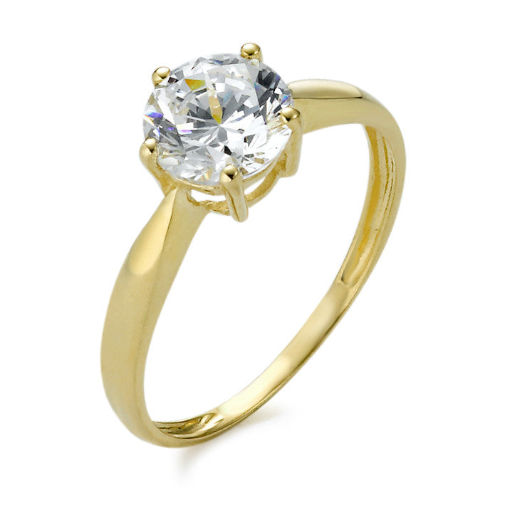 Anello solitario Oro giallo 375/9K Zirconia