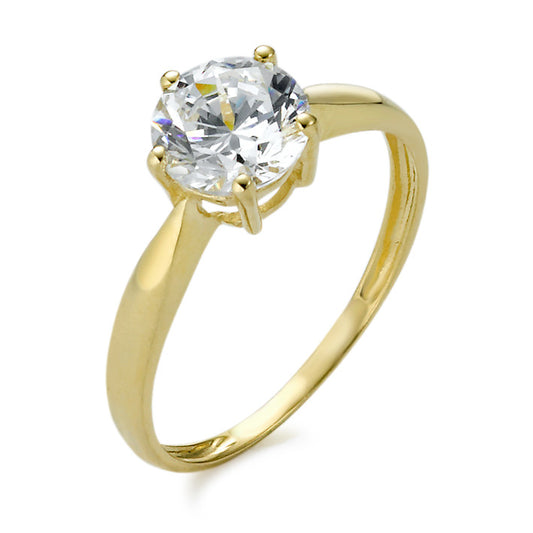 Anello solitario Oro giallo 375/9K Zirconia