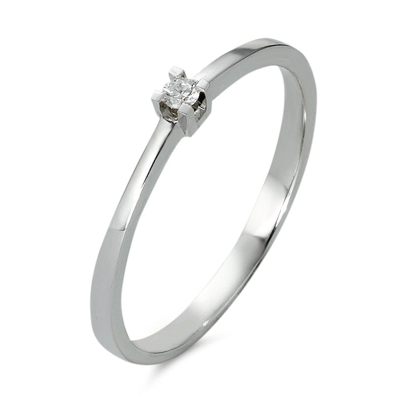 Anello solitario Oro bianco 750/18 carati Diamante 0.05 ct, w-si