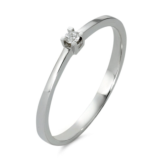 Anello solitario Oro bianco 750/18 carati Diamante 0.05 ct, w-si