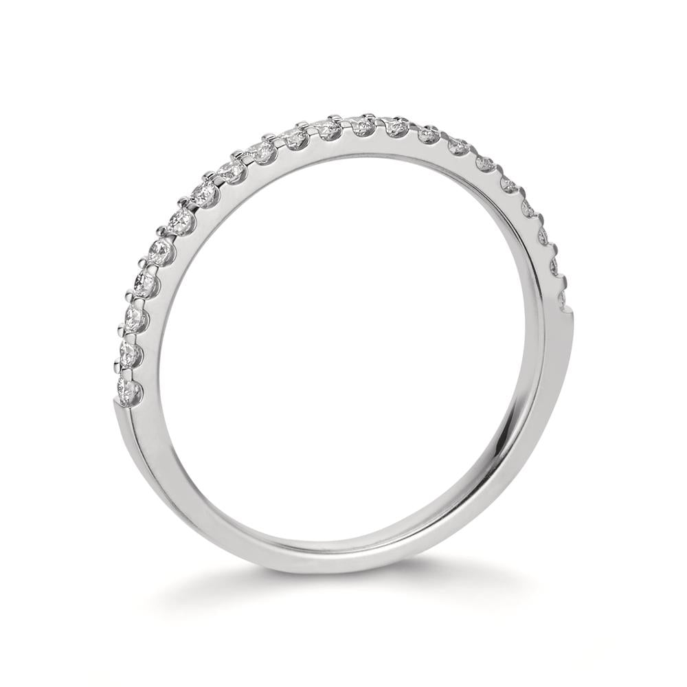 Memory Ring 750/18 K Weissgold Diamant 0.25 ct, 21 Steine, w-si