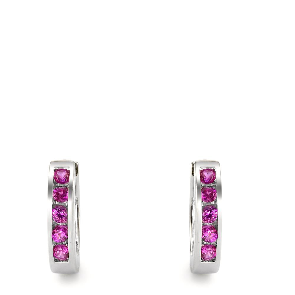 Orecchini circolari Argento Zirconia rodiato