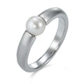 Fingerring 750/18 K Weissgold Süsswasserzuchtperle weiss, 6 mm