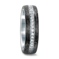 Memory Ring Edelstahl, Carbon Diamanten 0.46 ct, w-si