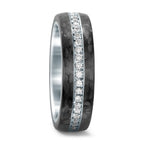 Memory Ring Edelstahl, Carbon Diamanten 0.46 ct, w-si