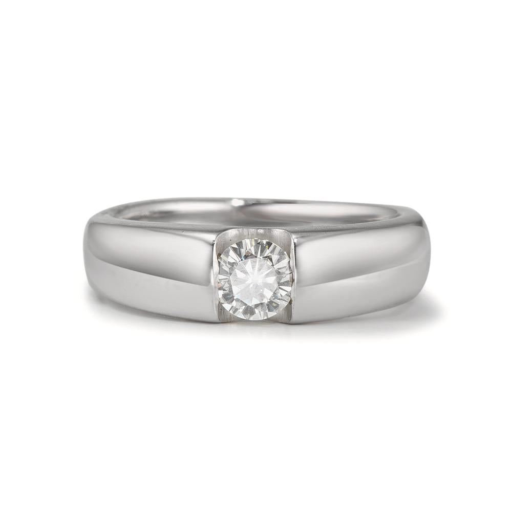 Solitär Ring 375/9 K Weissgold Moissanite