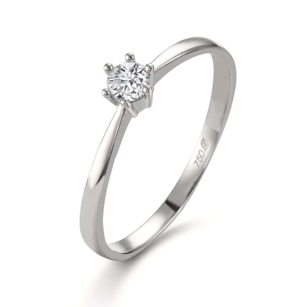 Bague solitaire Or blanc 18K Diamant blanc, 0.15 ct, si