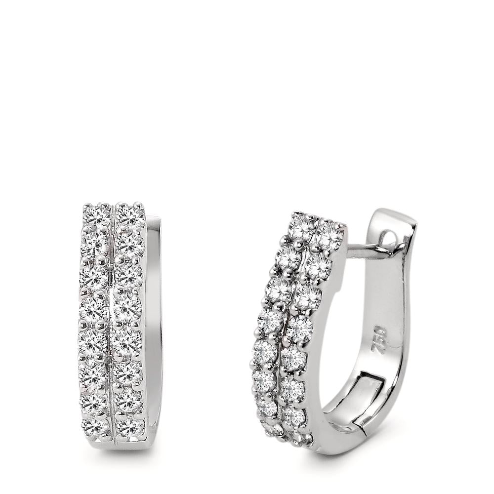 Orecchini circolari Oro bianco 750/18 carati Diamante 0.57 ct, 32 pietra, w-si