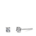 Orecchini a bottone Oro bianco 750/18 carati Diamante 0.15 ct, 2 pietra, w-si Ø3 mm