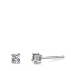 Orecchini a bottone Oro bianco 750/18 carati Diamante 0.15 ct, 2 pietra, w-si Ø3 mm