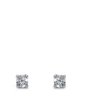 Orecchini a bottone Oro bianco 750/18 carati Diamante 0.15 ct, 2 pietra, w-si Ø3 mm