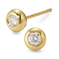 Orecchini a bottone Oro giallo 750/18 carati Diamante 0.30 ct, 2 pietra, w-si Ø5.5 mm
