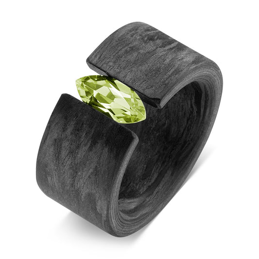 Bague Carbone Péridot vert