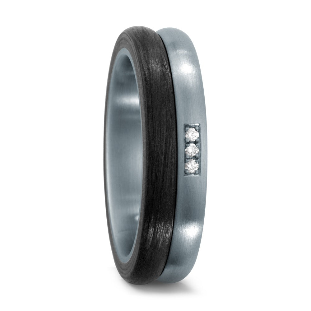 Fingerring Edelstahl, Carbon