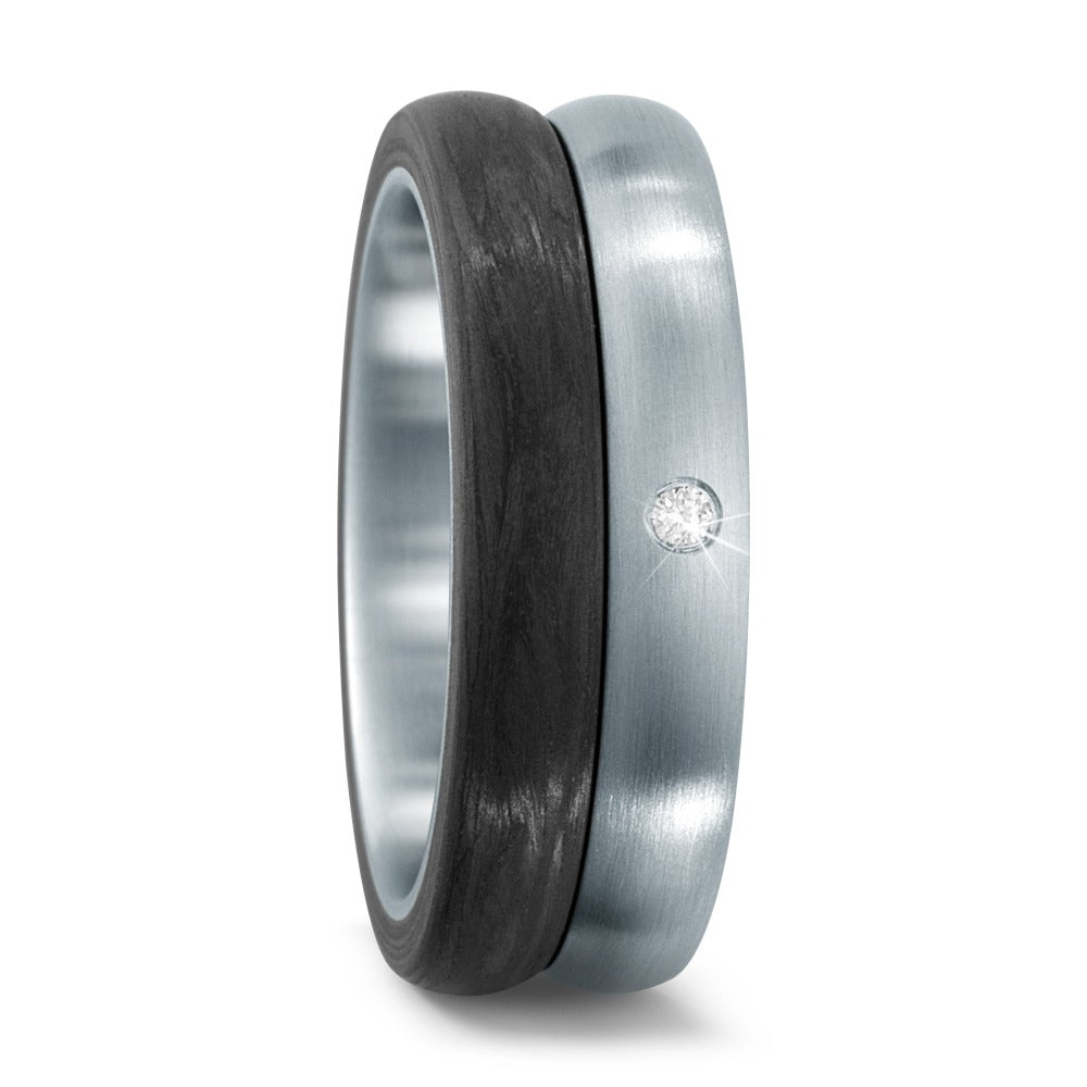 Fingerring Edelstahl, Carbon