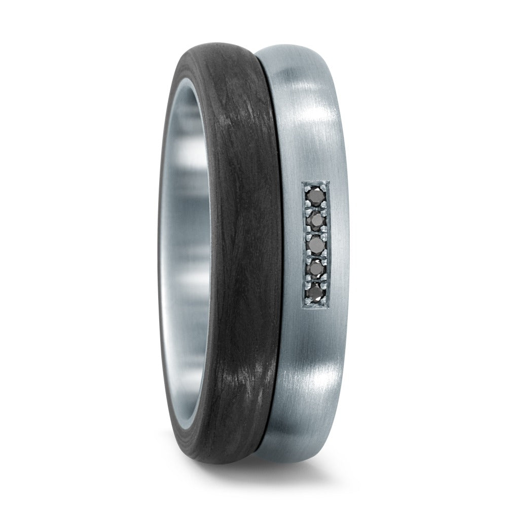 Fingerring Edelstahl, Carbon