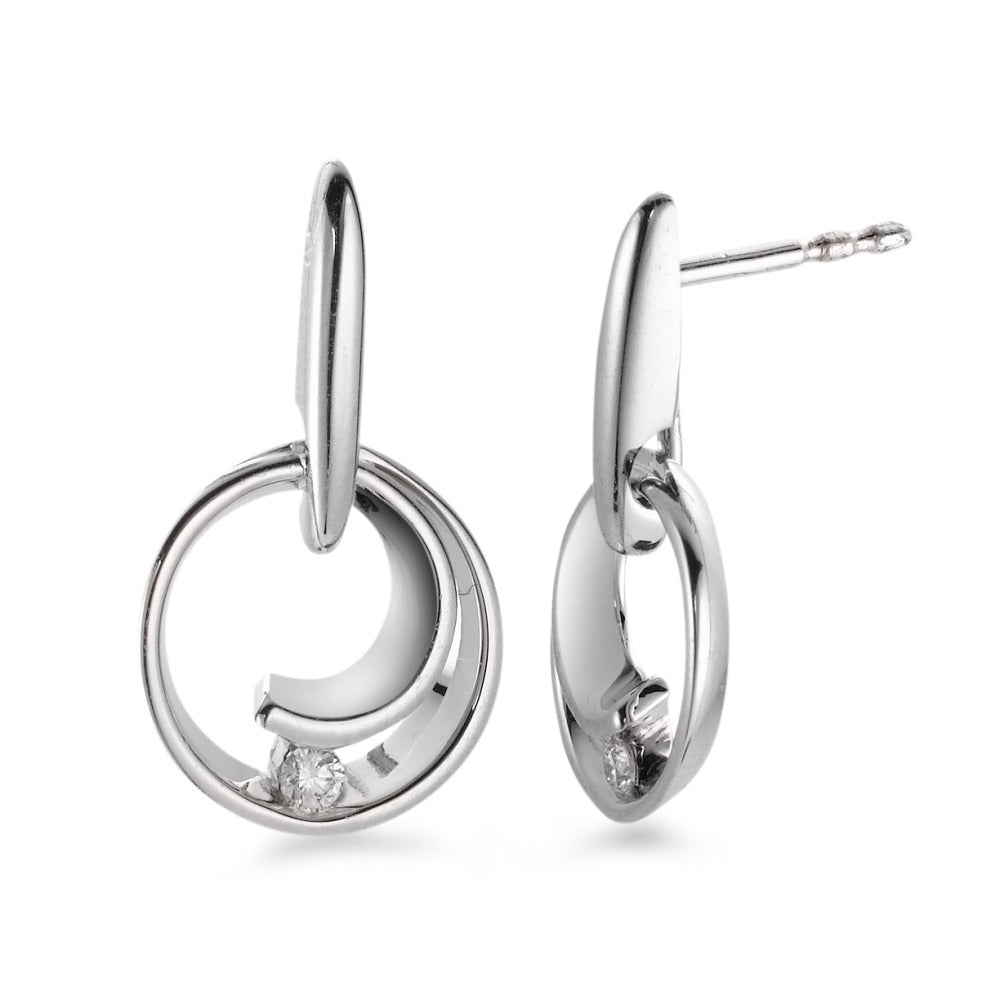 Orecchini Oro bianco 750/18 carati Diamante bianco, 0.05 ct, 2 pietra, [Brillant], w-si