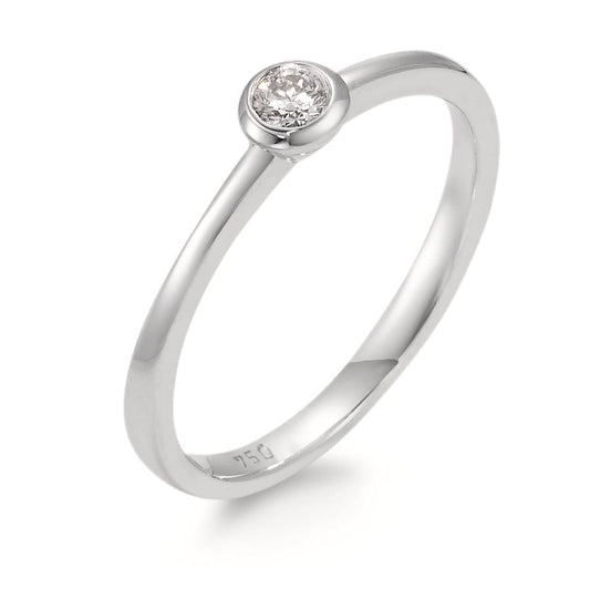 Fingerring 750/18 K Weissgold Diamant weiss, 0.10 ct, Brillantschliff, w-si