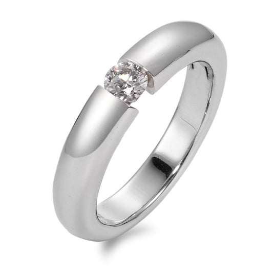 Bague solitaire Or blanc 18K Diamant blanc, 0.25 ct, brillant, w-si