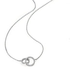 Collier Silber Zirkonia rhodiniert 42-46 cm verstellbar Ø10 mm