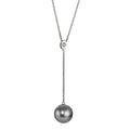 Collier 750/18 K Weissgold Diamant 0.09 ct, w-si Tahitiperle grau 9.5-10 mm 42-45 cm verstellbar