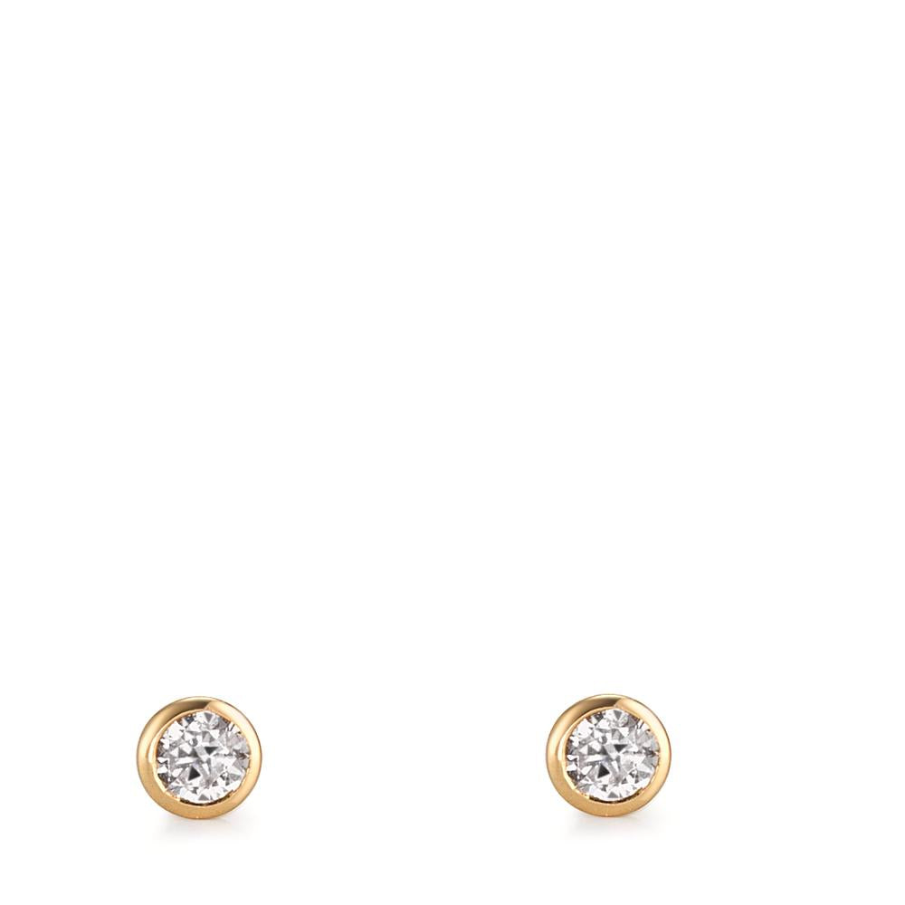 Ohrstecker 750/18 K Gelbgold Zirkonia 2 Steine Ø3 mm