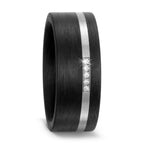 Anello Carbonio, Titanio Diamante 0.025 ct, w-si