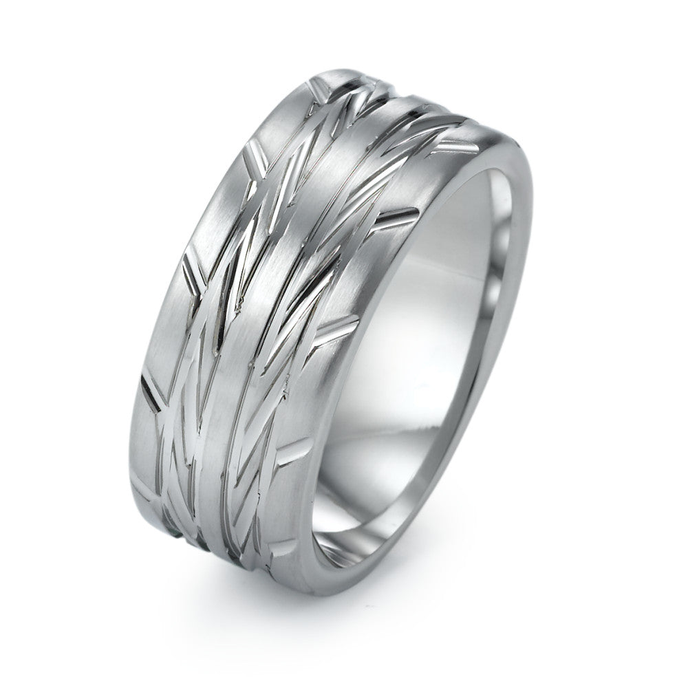 Fingerring Edelstahl mit Reifenprofil