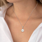 Set Argento rodiato [shining Pearls] bianco, 3 Perla 6-10 mm 42 cm