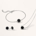 Bracciale Argento Onice rodiato